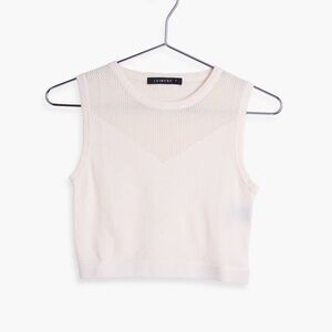 Leimere HUNTINGTON CROP TANK TOP White with mesh size small